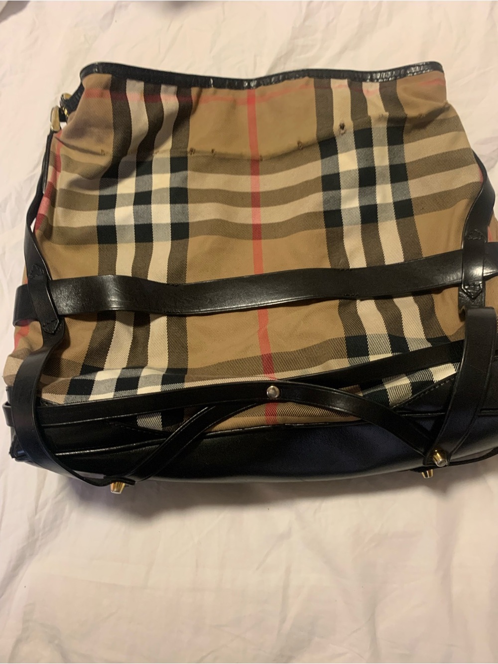 Burberry Beige and black check canvas - Picture 3 of 16